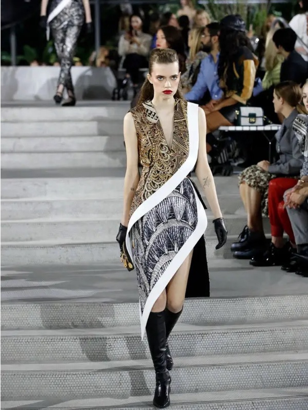 Louis Vuitton Runway Cruise 2020 Archival Woven Metallic Top